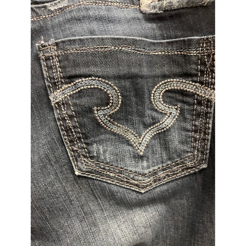 Big Star Maddie Boot Cut Dark Wash Mid Rise Y2K Embroidered Denim 32R Plus Size - Picture 8 of 15